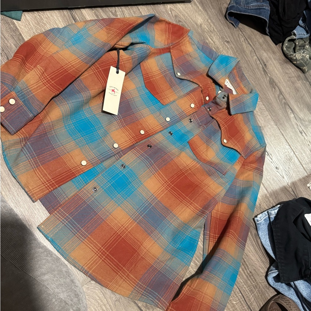 Idyllwind Vibrant Plaid Shirt in Blue and Rust